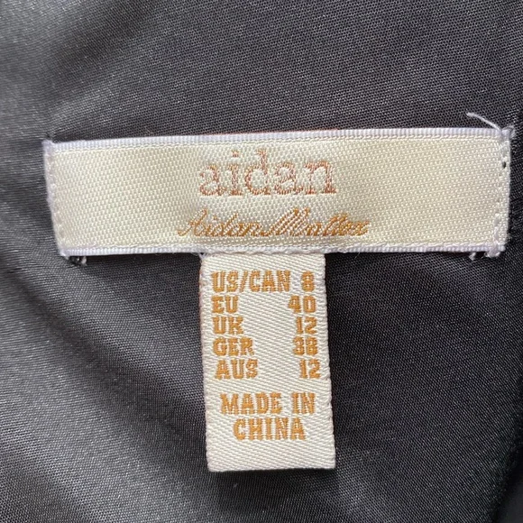 Aidan Mattox Floral Embroidered Lace Green and Black Mini Dress Paisley Formal - Picture 8 of 12